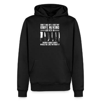 Knife Making Knives Blacksmith Design - Men's Premium Hoodie - black - Front - Nico (187cm) & Julia (174cm)