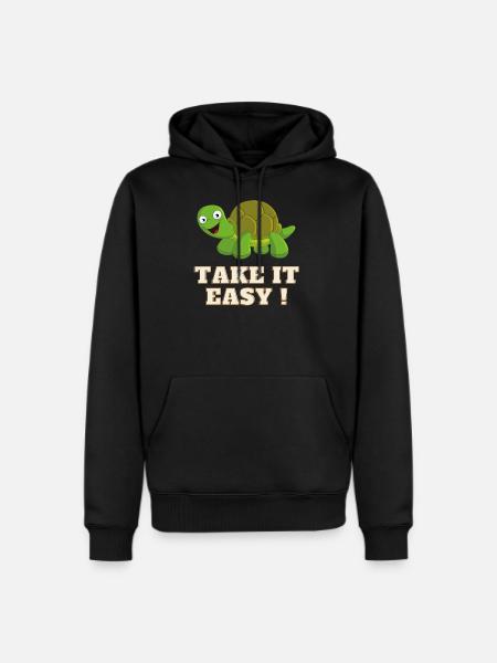 Take It Easy Turtle - Men's Premium Hoodie - black