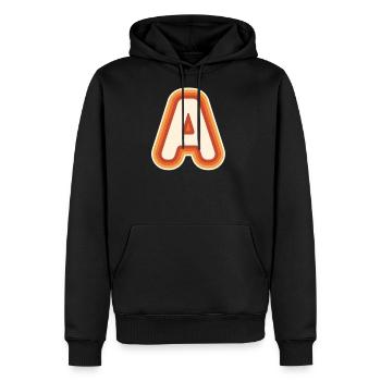 Retro Colorblock Letter A Design - Men's Premium Hoodie - black - Front - Nico (187cm) & Julia (174cm)