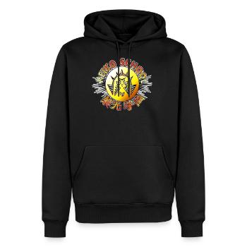 Reiko Daybreak School Emblem Sunrise - Men's Premium Hoodie - black - Front - Nico (187cm) & Julia (174cm)