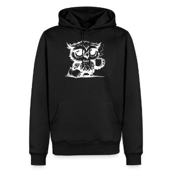 I Was Awake All Night Owl With Pillow - Men's Premium Hoodie - black - Front - Nico (187cm) & Julia (174cm)