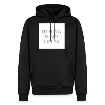 Healing Is Not Linear - Men's Premium Hoodie - black - Front - Nico (187cm) & Julia (174cm)