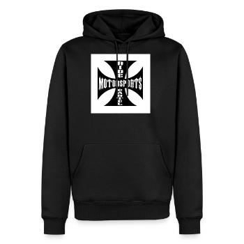 IronCross Motorsports Emblem - Men's Premium Hoodie - black - Front - Nico (187cm) & Julia (174cm)