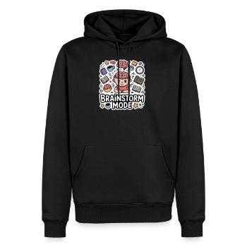Brainstorm Mode Cartoon- Overthinking Design - Men's Premium Hoodie - black - Front - Nico (187cm) & Julia (174cm)