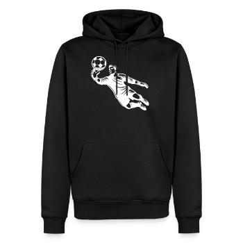 Soccer Goalkeeper Making A Brilliant Save - Men's Premium Hoodie - black - Front - Nico (187cm) & Julia (174cm)