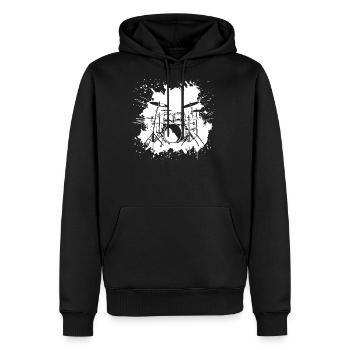 Trap Set Splash - Men's Premium Hoodie - black - Front - Nico (187cm) & Julia (174cm)