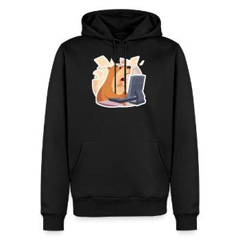 Funny Office Capybara - Deadline Approaching - Men's Premium Hoodie - black - Front - Nico (187cm) & Julia (174cm)