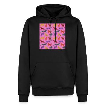 Indie Animal Paper - Men's Premium Hoodie - black - Front - Nico (187cm) & Julia (174cm)