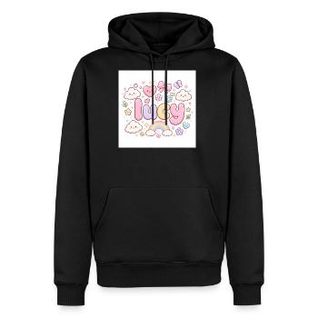 Pastel Kawaii Lucky Logo - Men's Premium Hoodie - black - Front - Nico (187cm) & Julia (174cm)