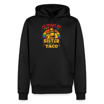 I'd Trade My Sister for a Taco - Men's Premium Hoodie - black - Front - Nico (187cm) & Julia (174cm)
