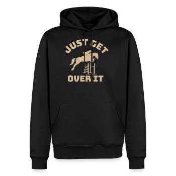 Just Get Over It Equine Jump - Men's Premium Hoodie - black - Front - Nico (187cm) & Julia (174cm)