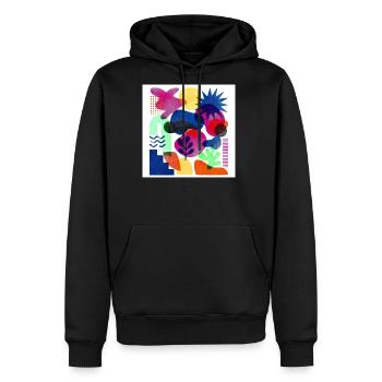 Kaleidoscopic Abstract Collage - Men's Premium Hoodie - black - Front - Nico (187cm) & Julia (174cm)