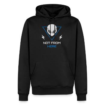 Not From Here Introvert Alien  - Men's Premium Hoodie - black - Front - Nico (187cm) & Julia (174cm)