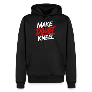 Make Doubt Kneel - Men's Premium Hoodie - black - Front - Nico (187cm) & Julia (174cm)