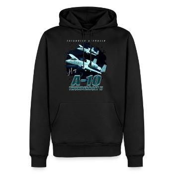 Fairchild A-10 Thunderbolt II Fighterjet - Men's Premium Hoodie - black - Front - Nico (187cm) & Julia (174cm)