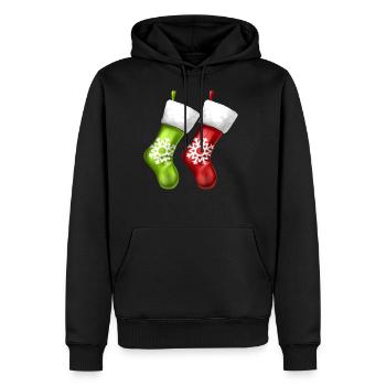 Socks On Fireplace Stockings On Chimney Christmas - Men's Premium Hoodie - black - Front - Nico (187cm) & Julia (174cm)