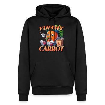 Yummy Cartoon Carrot Eating Chinese Food - Men's Premium Hoodie - black - Front - Nico (187cm) & Julia (174cm)