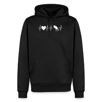 Gerbil Heartbeat - Mouse Lover - I love Gerbils - Men's Premium Hoodie - black - Front - Nico (187cm) & Julia (174cm)