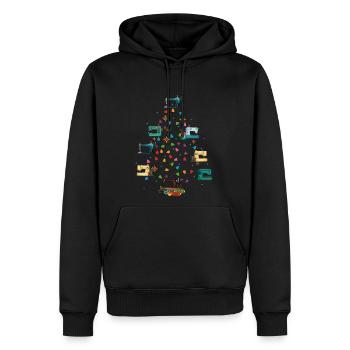 Sewing Machines Christmas Pine Tree Decorate - Men's Premium Hoodie - black - Front - Nico (187cm) & Julia (174cm)