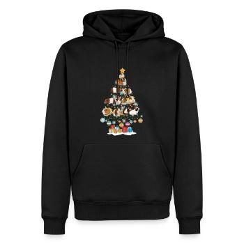 Guinea Pigs Lovers Christmas Pine Tree - Men's Premium Hoodie - black - Front - Nico (187cm) & Julia (174cm)