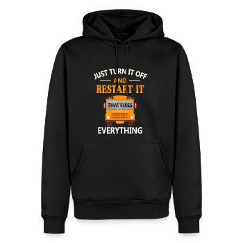Turn It Off And Restart It That Fixes Everything - Men's Premium Hoodie - black - Front - Nico (187cm) & Julia (174cm)