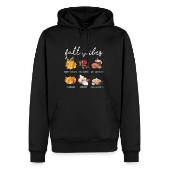 Fall Vibes Comfy Clothes Fall Leaves Hot Chocolate - Men's Premium Hoodie - black - Front - Nico (187cm) & Julia (174cm)