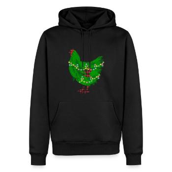 Chicken Christmas Pine Tree - Men's Premium Hoodie - black - Front - Nico (187cm) & Julia (174cm)