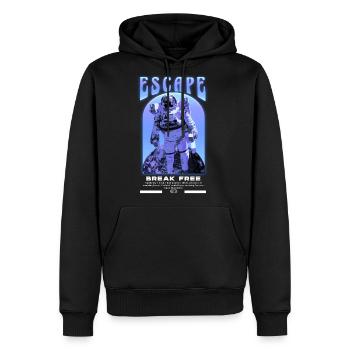 Astronaut Streetwear - Men's Premium Hoodie - black - Front - Nico (187cm) & Julia (174cm)