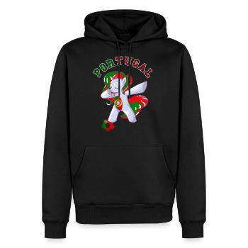 Portugal Flag Dabbing Unicorn Portugal Soccer - Men's Premium Hoodie - black - Front - Nico (187cm) & Julia (174cm)