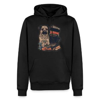 books and coffee and dogs and social justice7 - Men's Premium Hoodie - black - Front - Nico (187cm) & Julia (174cm)