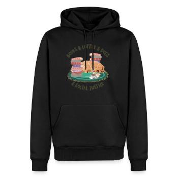 books and coffee and dogs and social justice6 - Men's Premium Hoodie - black - Front - Nico (187cm) & Julia (174cm)