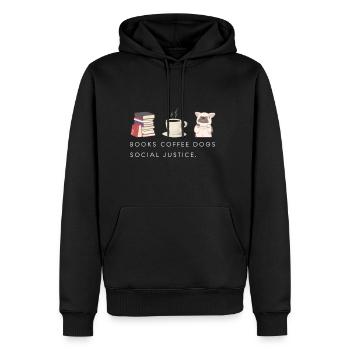 Books And Coffee And Dogs And Social Justice30 - Men's Premium Hoodie - black - Front - Nico (187cm) & Julia (174cm)