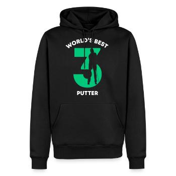 World s Best 3 Putter Golf - Men's Premium Hoodie - black - Front - Nico (187cm) & Julia (174cm)