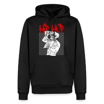 Hip Hop - Men's Premium Hoodie - black - Front - Nico (187cm) & Julia (174cm)