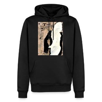 She - Men's Premium Hoodie - black - Front - Nico (187cm) & Julia (174cm)