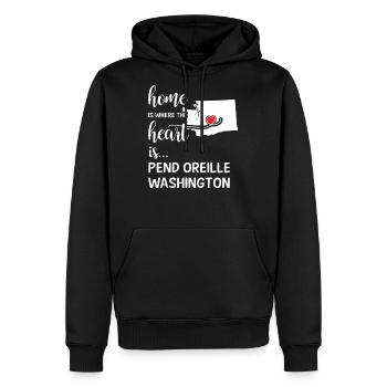 Pend Oreille County Washington Is Where My Heart - Men's Premium Hoodie - black - Front - Nico (187cm) & Julia (174cm)