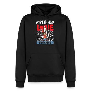 Marching Band Clarinetist School Rehearsal Music - Men's Premium Hoodie - black - Front - Nico (187cm) & Julia (174cm)