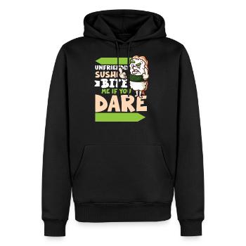 Funny Unhappy Sushi Japanese food Miso-Unhappy - Men's Premium Hoodie - black - Front - Nico (187cm) & Julia (174cm)
