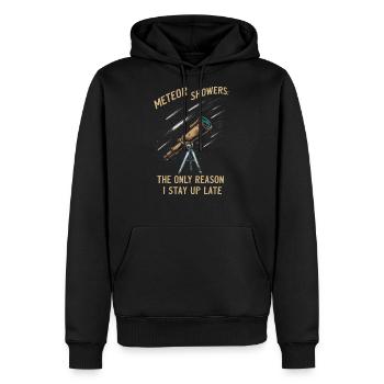 Stargazing Adventures Under the Meteor Shower - Men's Premium Hoodie - black - Front - Nico (187cm) & Julia (174cm)