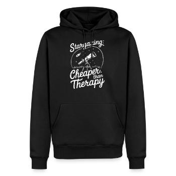 Stargazing Adventures Under the Meteor Shower - Men's Premium Hoodie - black - Front - Nico (187cm) & Julia (174cm)