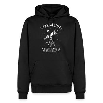 Stargazing Adventures Under the Meteor Shower - Men's Premium Hoodie - black - Front - Nico (187cm) & Julia (174cm)