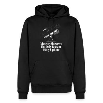 Stargazing Adventures Under the Meteor Shower - Men's Premium Hoodie - black - Front - Nico (187cm) & Julia (174cm)