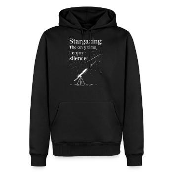 Stargazing Adventures Under the Meteor Shower - Men's Premium Hoodie - black - Front - Nico (187cm) & Julia (174cm)