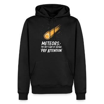 Stargazing Adventures Under the Meteor Shower - Men's Premium Hoodie - black - Front - Nico (187cm) & Julia (174cm)