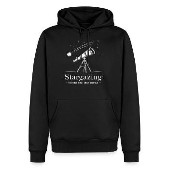 Stargazing Adventures Under the Meteor Shower - Men's Premium Hoodie - black - Front - Nico (187cm) & Julia (174cm)