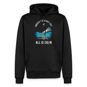 Stargazing Adventures Under the Meteor Shower - Men's Premium Hoodie - black - Front - Nico (187cm) & Julia (174cm)