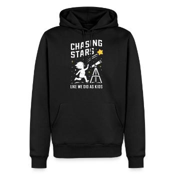 Stargazing Adventures Under the Meteor Shower - Men's Premium Hoodie - black - Front - Nico (187cm) & Julia (174cm)