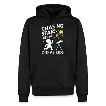 Stargazing Adventures Under the Meteor Shower - Men's Premium Hoodie - black - Front - Nico (187cm) & Julia (174cm)