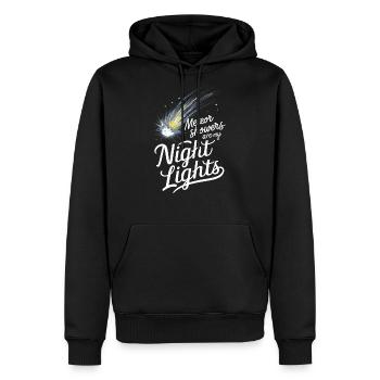 Stargazing Adventures Under the Meteor Shower - Men's Premium Hoodie - black - Front - Nico (187cm) & Julia (174cm)