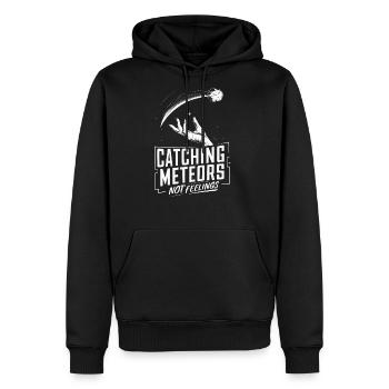 Stargazing Adventures Under the Meteor Shower - Men's Premium Hoodie - black - Front - Nico (187cm) & Julia (174cm)